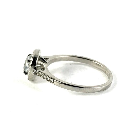 Pretty Silver Tone CZ Ring Size 10 - Picture 3 of 4